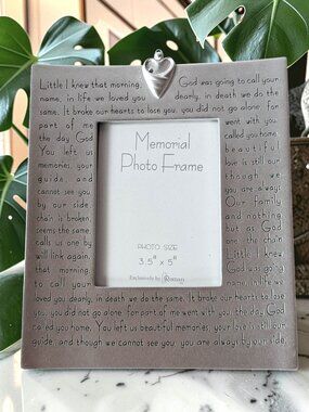 Roman Giftware 9 inch Memorial Picture Frame holds 3.5" X 5" photo